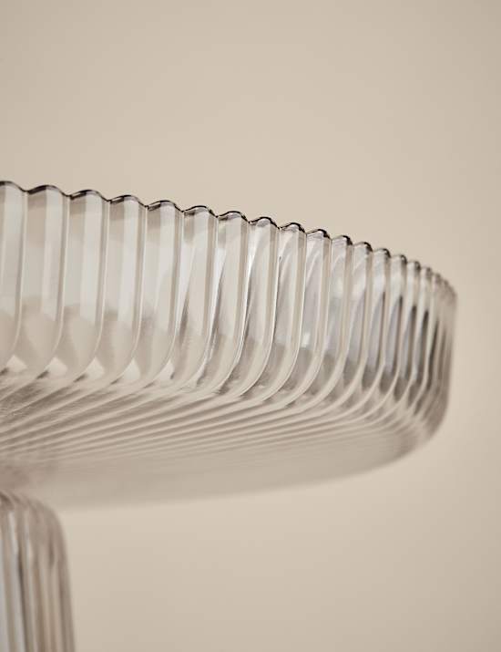 Glass Ribbed Cake Stand