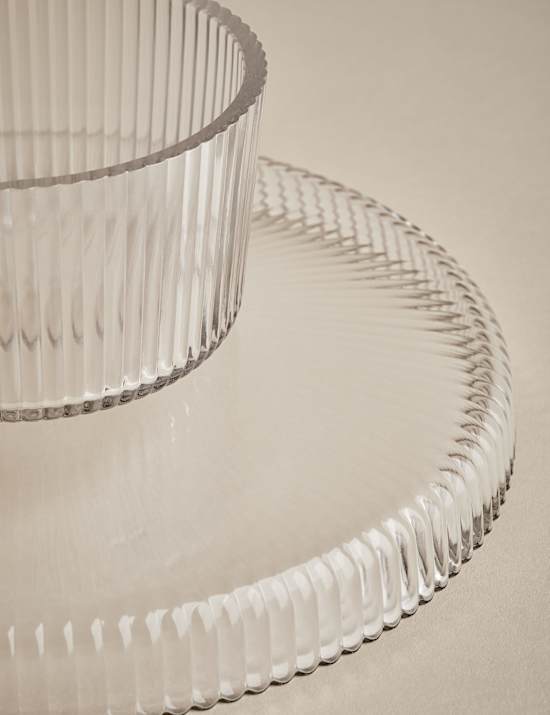 Glass Ribbed Cake Stand
