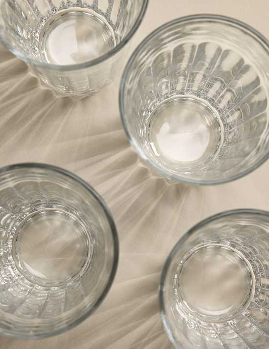 Set of 4 Everyday Ribbed Highball Glasses