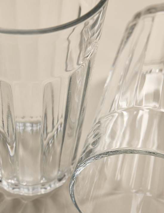 Set of 4 Everyday Ribbed Highball Glasses