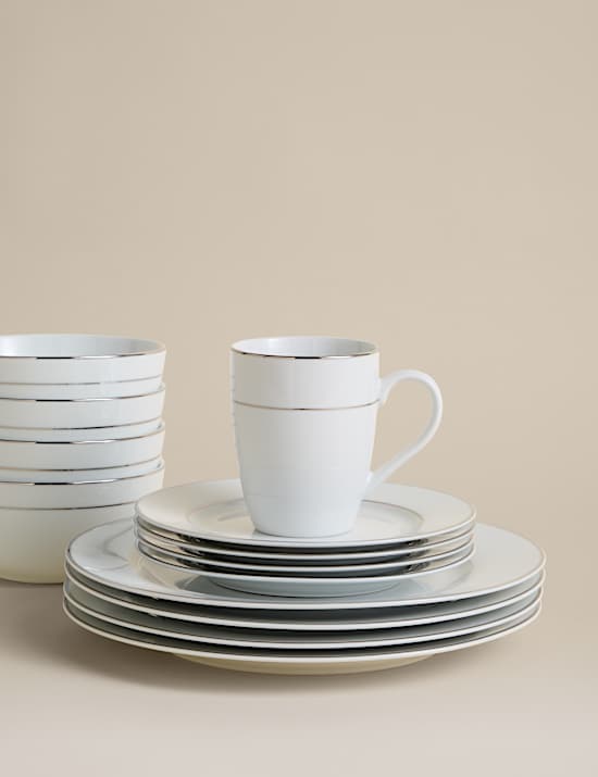 16 Piece Gilded Rim Dinner Set