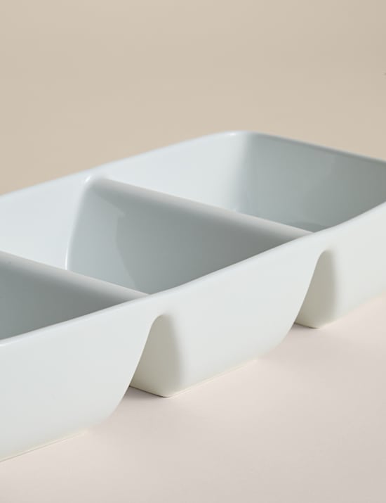 Maxim Ceramic Three Part Divided Dish
