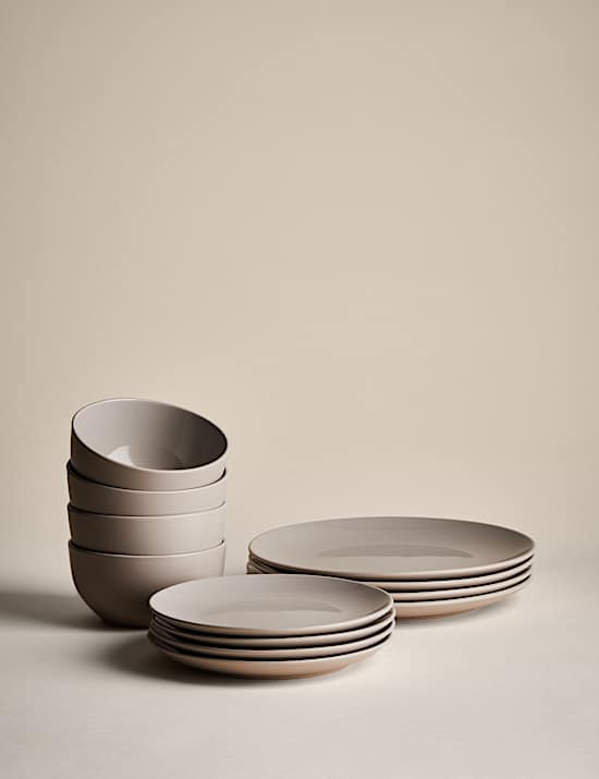 12 Piece Everyday Stoneware Dinner Set