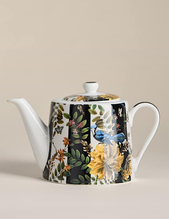 Striped Floral Teapot