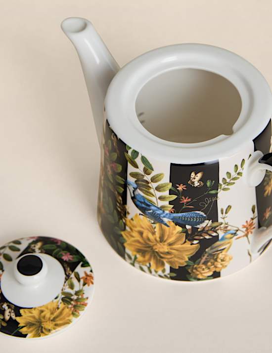 Tetera floral a rayas