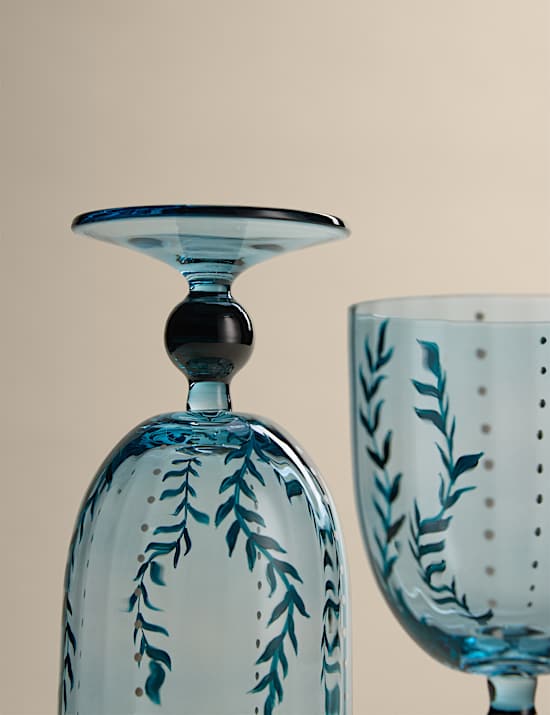 Set of 2 Hand Painted Wine Glasses