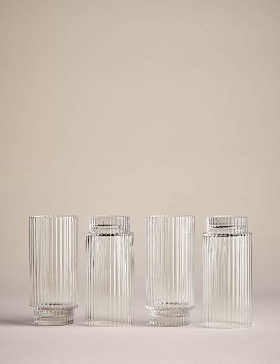 4er-Set handgefertigte Longdrinkgläser „Celine“