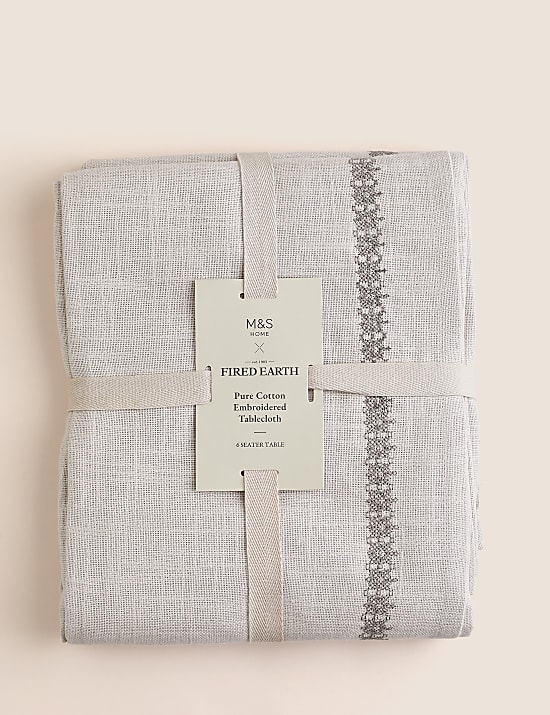 מפת שולחן מכותנה טהורה עם רקמה