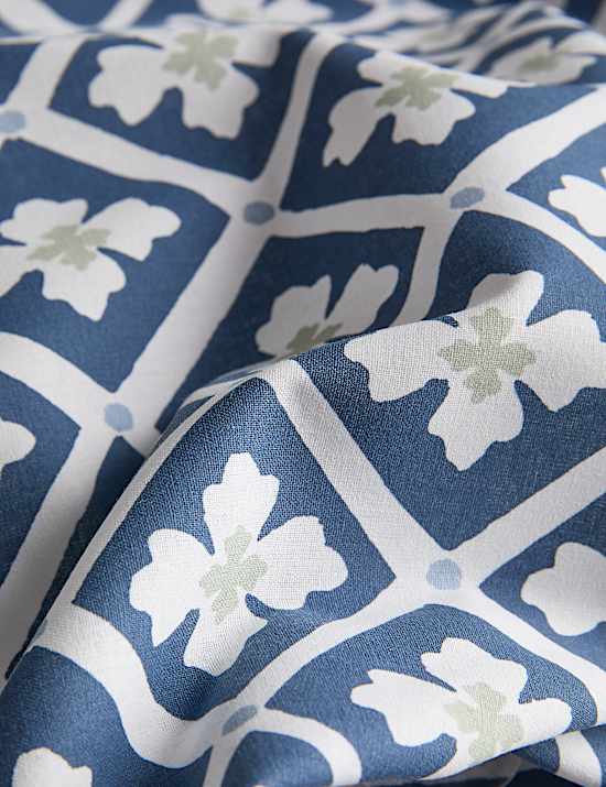 Cotton Blend Geometric Tile Bedding Set