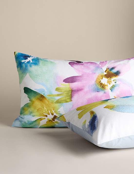 Pure Cotton Watercolour Floral Bedding Set