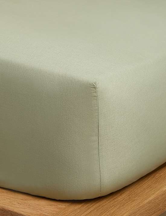 Washed Cotton Extra Deep Fitted Sheet