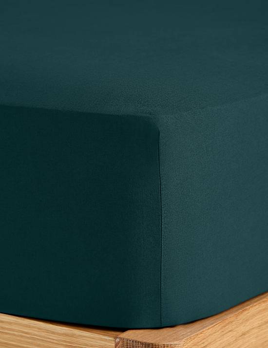 Drap-housse en coton aspect d&eacute;lav&eacute; &agrave; bonnets tr&egrave;s profonds