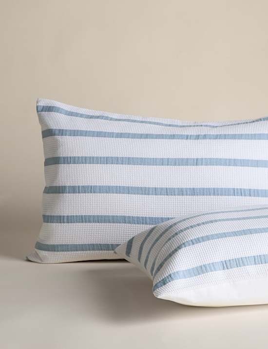 Pure Cotton Contrast Striped Waffle Bedding Set