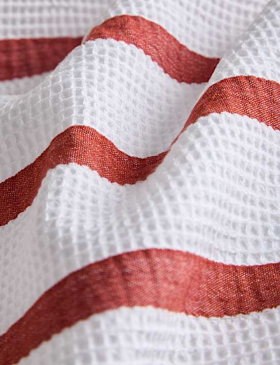 Pure Cotton Contrast Striped Waffle Bedding Set