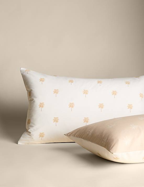 Cotton Blend Palm Tree Printed Bedding Set