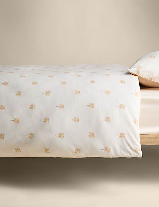 Cotton Blend Palm Tree Printed Bedding Set