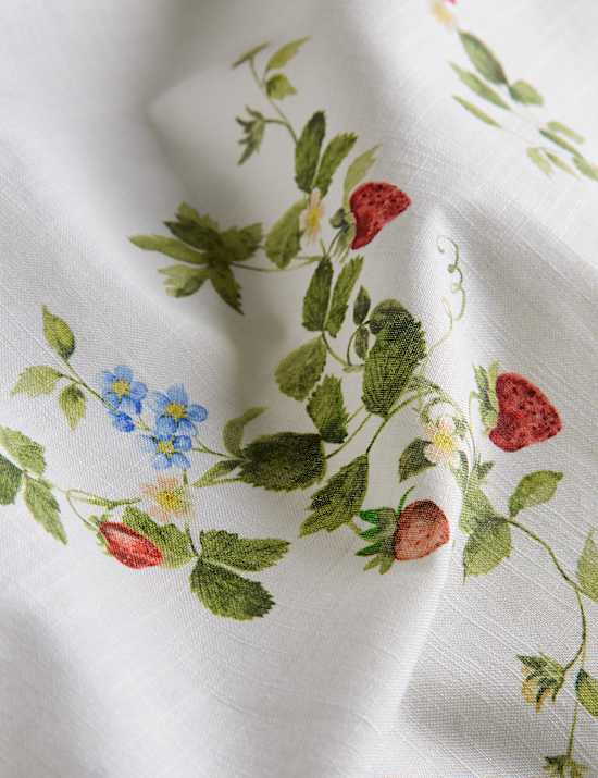 Parure de lit 100 % coton à motif fraises des champs