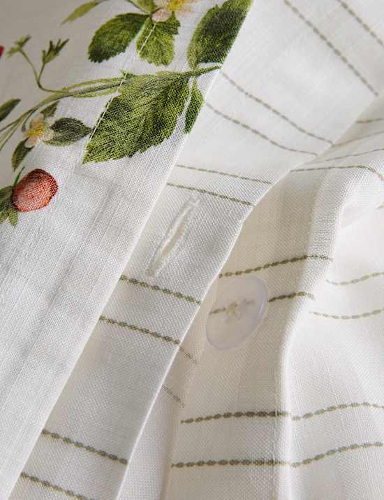 Parure de lit 100 % coton à motif fraises des champs