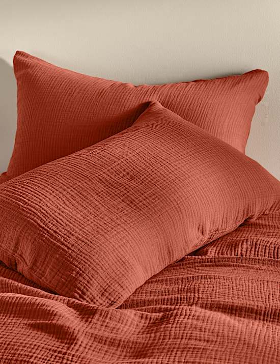 2pk Pure Cotton Muslin Pillowcases