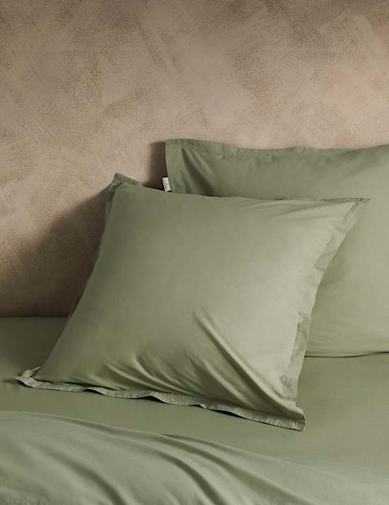 Lot de 2 taies d&rsquo;oreiller carr&eacute;es en coton aspect d&eacute;lav&eacute;
