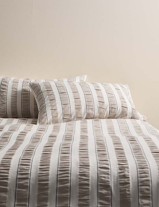 Pure Cotton Seersucker Stripe Bedding Set