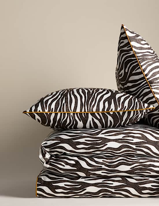 Pure Cotton Sateen Zebra Print Bedding Set