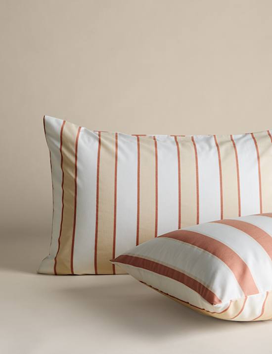 Cotton Blend Retro Striped Bedding Set