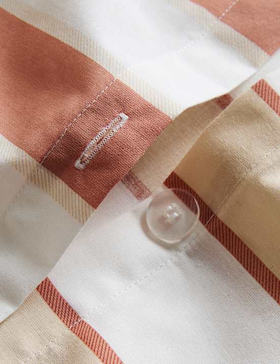 Cotton Blend Retro Striped Bedding Set