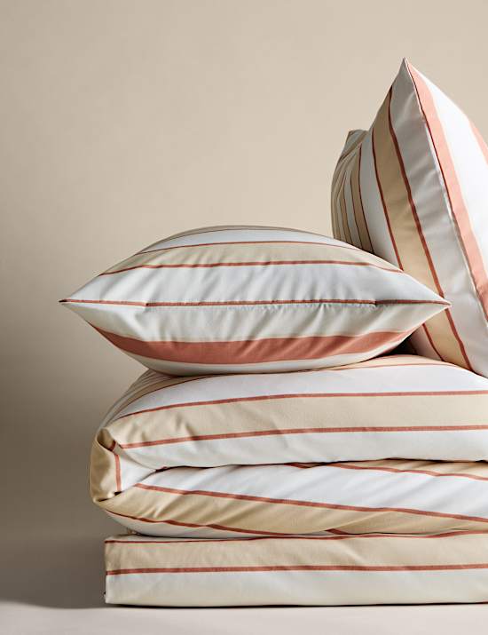 Cotton Blend Retro Striped Bedding Set