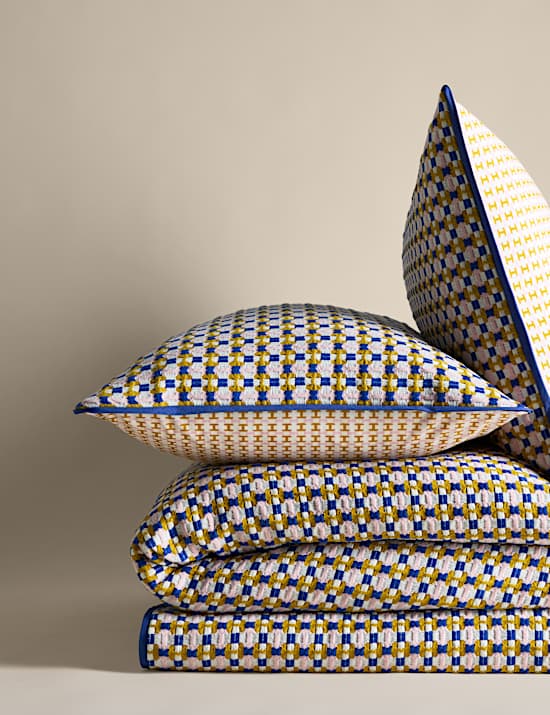 Parure de lit 100 % coton à motif gaufré