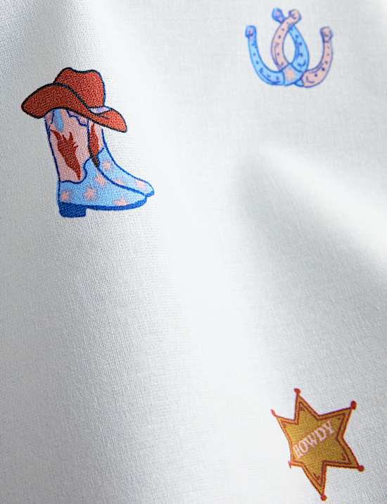 Cotton Blend Cowboy Boot Print Bedding Set