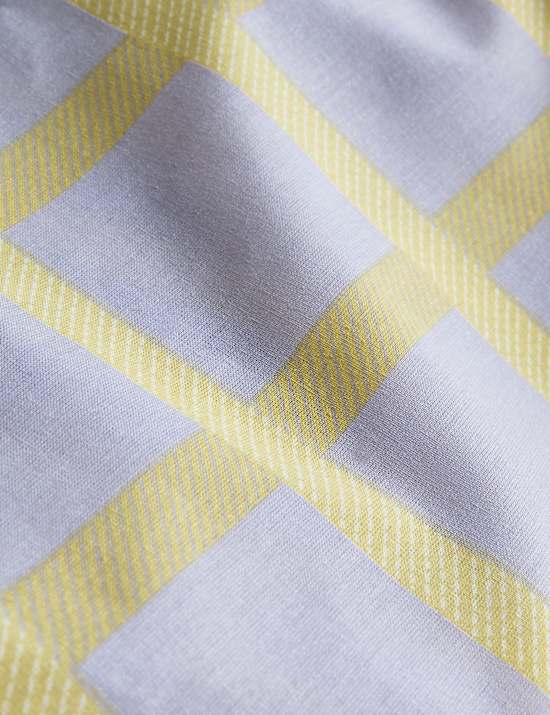 Cotton Blend Modern Check Bedding Set