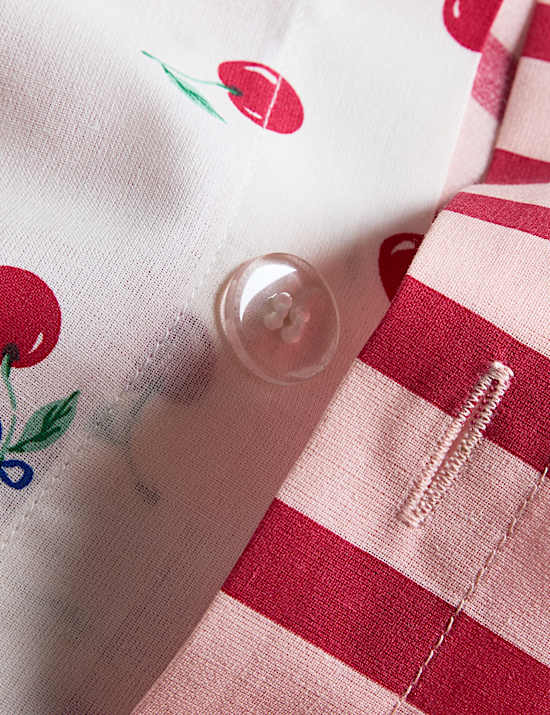 Cotton Blend Cherries Reversible Bedding Set