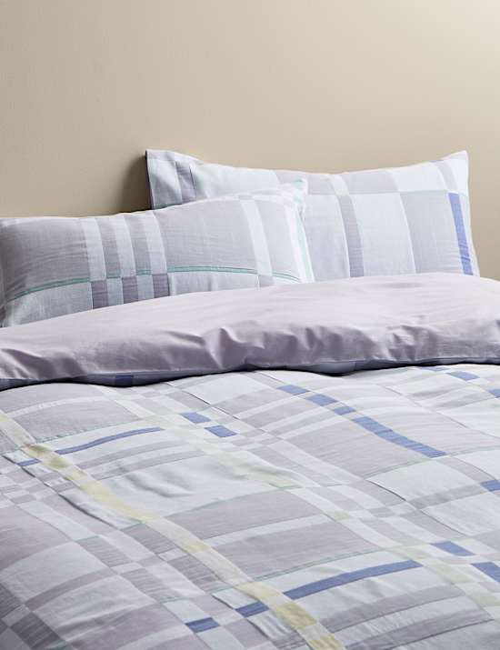 Pure Cotton Abstract Check Bedding Set