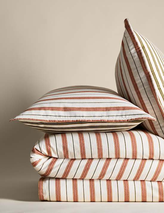 Pure Brushed Cotton Striped Bedding Set