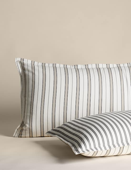 Pure Brushed Cotton Striped Bedding Set