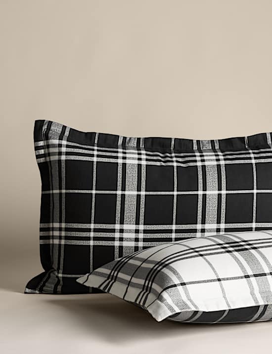 Brushed Cotton Checked Bedding Set