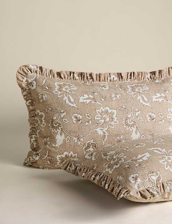 Brushed Cotton Printed Ruffle Edge Bedding Set