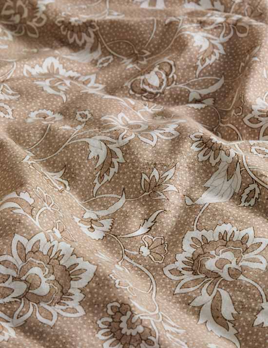 Brushed Cotton Printed Ruffle Edge Bedding Set