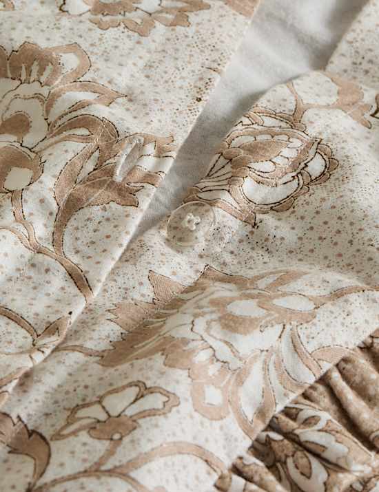 Brushed Cotton Printed Ruffle Edge Bedding Set