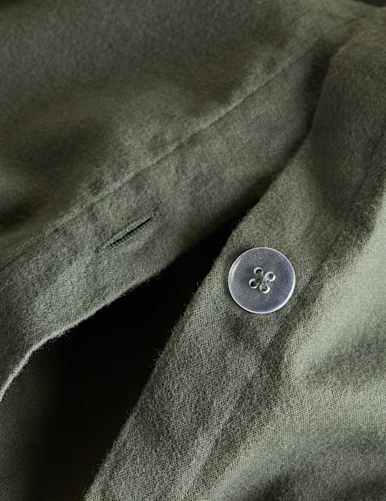 Pure Brushed Cotton Floral Embroidered Scallop Bedding Set