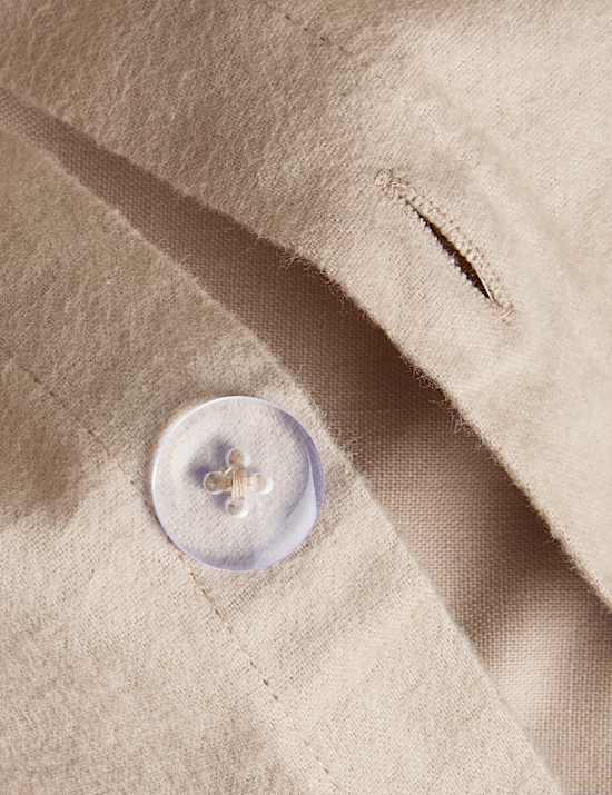 Pure Brushed Cotton Floral Embroidered Scallop Bedding Set