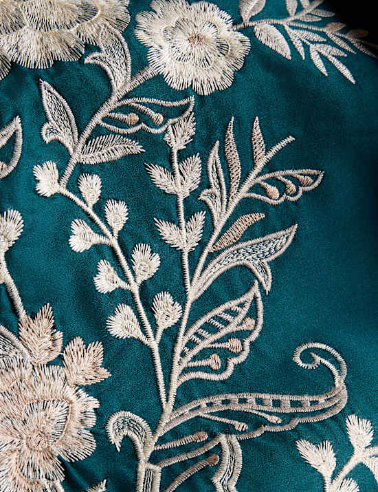 Juego de sábanas 100 % algodón con bordado de celidonia