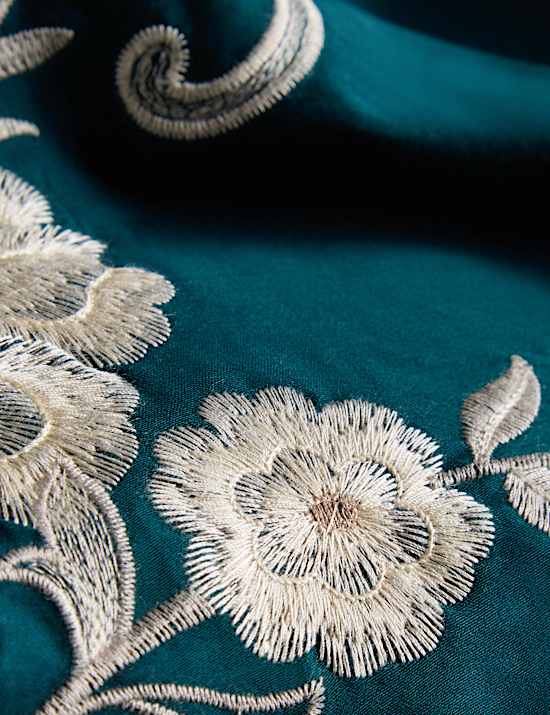 Juego de sábanas 100 % algodón con bordado de celidonia