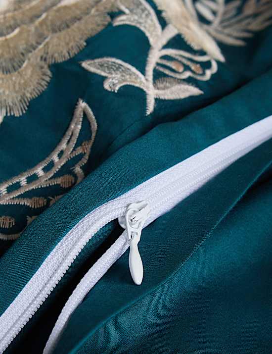 Juego de sábanas 100 % algodón con bordado de celidonia