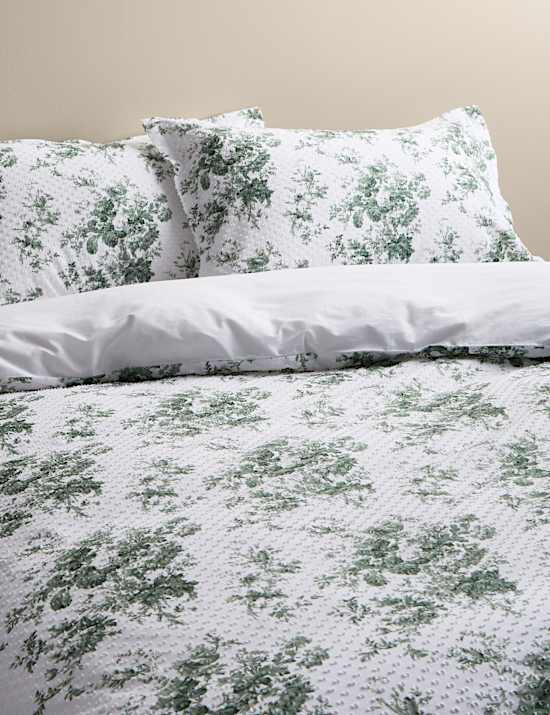 Pure Cotton Sabrine Floral Dobby Bedding Set