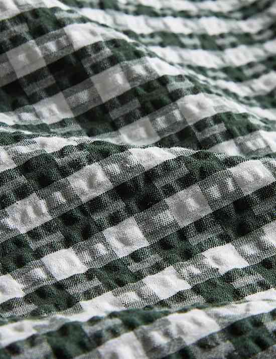 Pure Cotton Gingham Ruffle Bedding Set