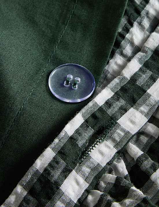 Pure Cotton Gingham Ruffle Bedding Set