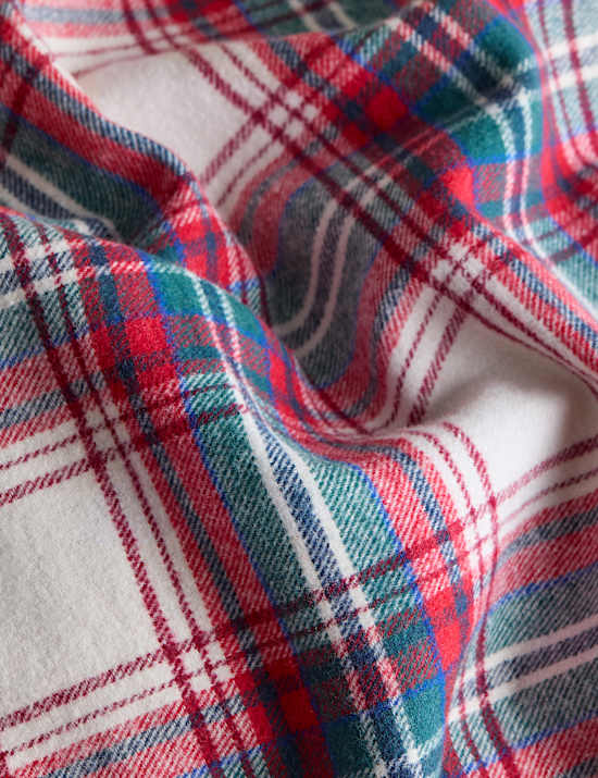 Parure de lit en coton peigné à carreaux