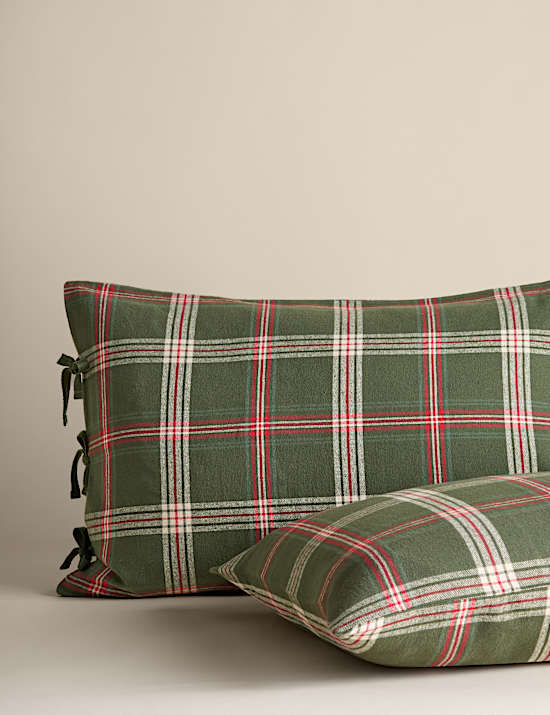Brushed Cotton Checked Bedding Set
